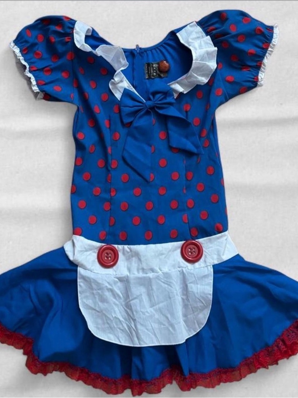 Leg avenue costume ragdoll Blue & Red Polka Dot Dress with White Apron
